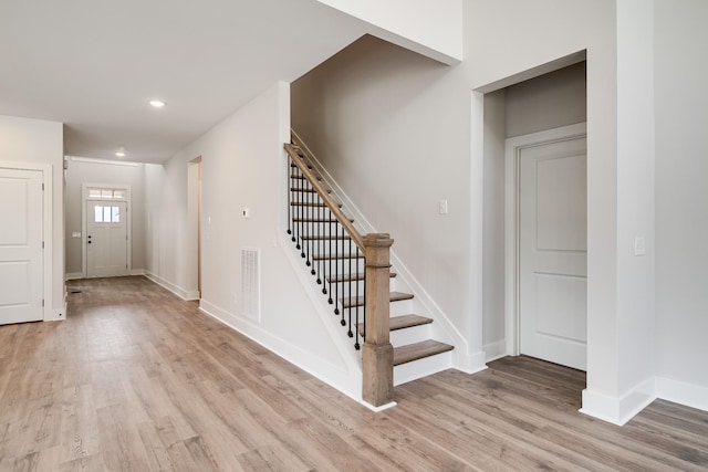 7274 Fairlawn Dr, Fairview, TN 37062 - entrance foyer featuring light wood-type flooring, stairway, and recessed lighting