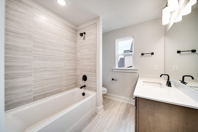 7274 Fairlawn Dr, Fairview, TN 37062 - bathroom with vanity, shower / bathtub combination, and wood finished floors