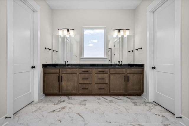 7253 Fairlawn Dr, Fairview, TN 37062 - bathroom featuring marble look tile flooring and double vanity
