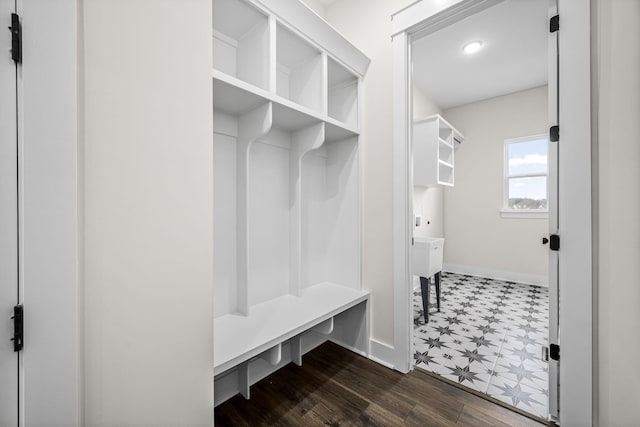7253 Fairlawn Dr, Fairview, TN 37062 - mudroom with baseboards and dark floors