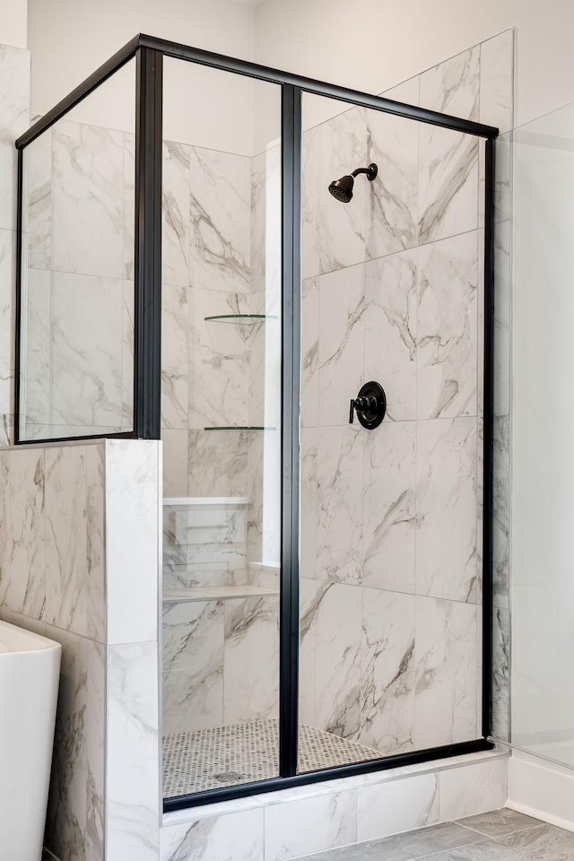 7267 Fairlawn Dr, Fairview, TN 37062 - full bathroom with a marble finish shower and a freestanding tub