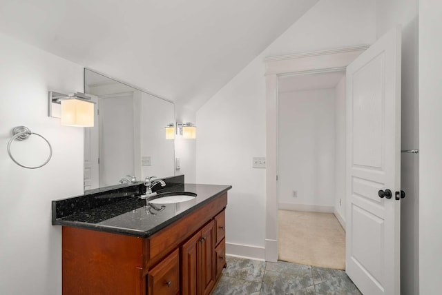 162 Woodmont Blvd, Nashville, TN 37205 - bathroom featuring vaulted ceiling and vanity