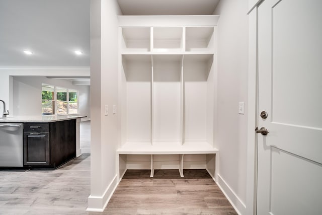 7266 Fairlawn Dr, Fairview, TN 37062 - mudroom with light wood-style flooring and recessed lighting