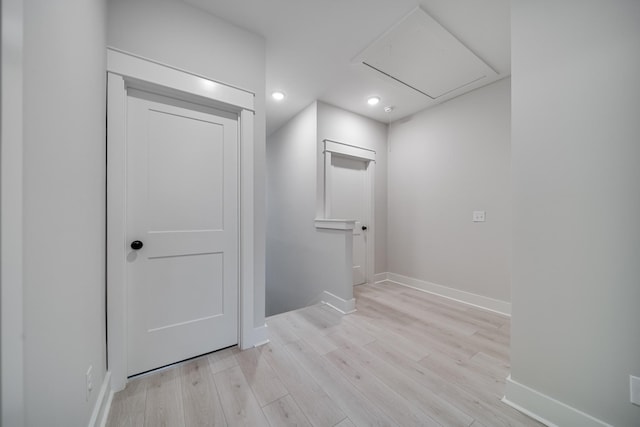 7233 Richvale Dr W, Fairview, TN 37062 - hallway featuring attic access, light wood-type flooring, and recessed lighting