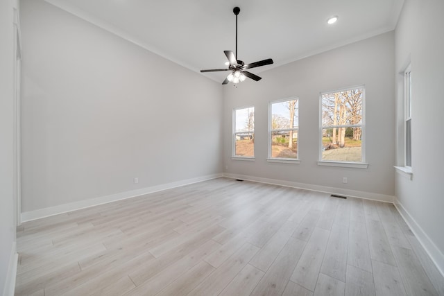 7233 Richvale Dr W, Fairview, TN 37062 - empty room featuring light wood-type flooring, ceiling fan, and recessed lighting