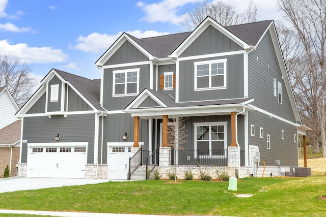 7233 Richvale Dr W, Fairview, TN 37062 - craftsman-style home with stone siding, board and batten siding, and a front yard