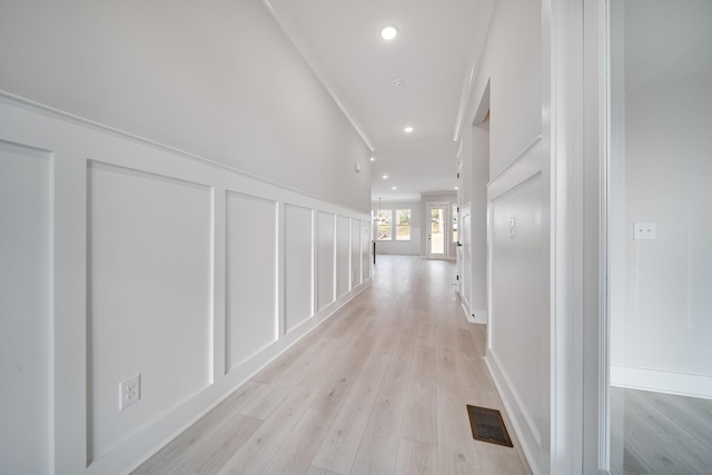 7233 Richvale Dr W, Fairview, TN 37062 - hallway with a decorative wall, light wood-style floors, and recessed lighting