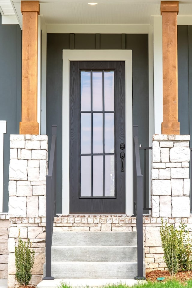 7233 Richvale Dr W, Fairview, TN 37062 - entrance to property featuring stone siding and a porch