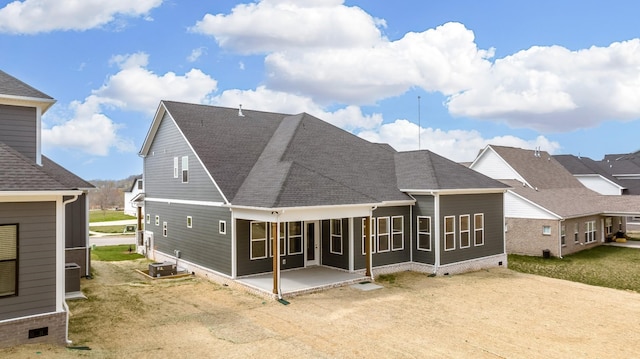 7233 Richvale Dr W, Fairview, TN 37062 - back of property featuring a patio, a shingled roof, and crawl space