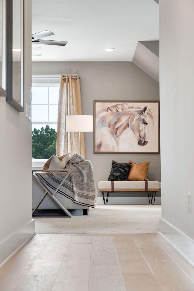 7428 Twill Heights Loop W, Fairview, TN 37062 - living area featuring a ceiling fan and lofted ceiling