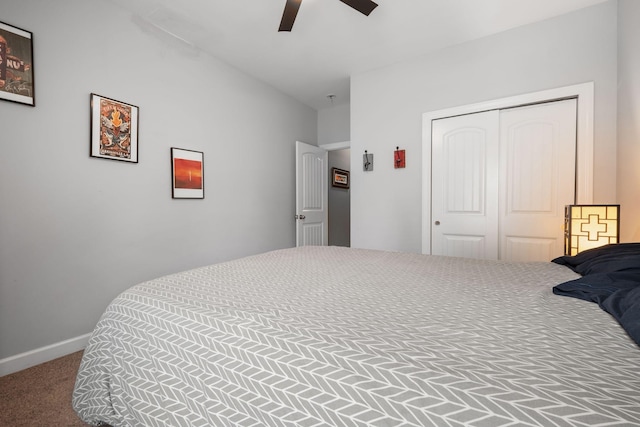 1301 Drury Ln, Mount Juliet, TN 37122 - carpeted bedroom with a closet and ceiling fan