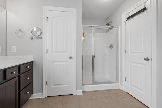 1301 Drury Ln, Mount Juliet, TN 37122 - full bathroom with a stall shower, vanity, and tile patterned flooring