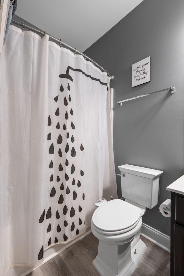1301 Drury Ln, Mount Juliet, TN 37122 - bathroom with wood finished floors, vanity, and a shower with curtain