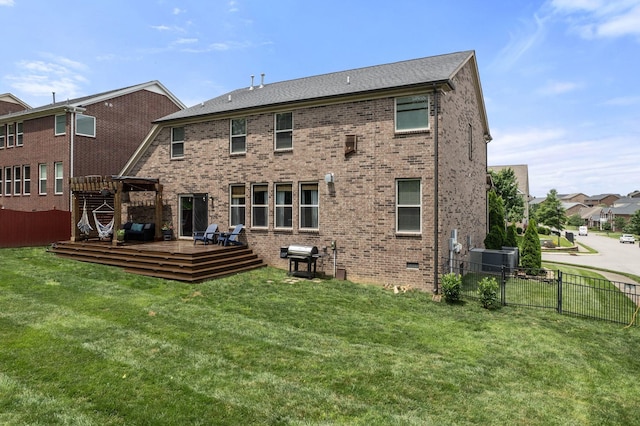 1301 Drury Ln, Mount Juliet, TN 37122 - back of house with a deck and brick siding