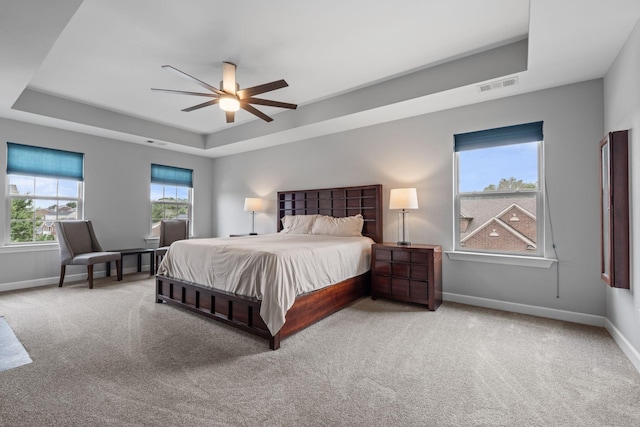 1301 Drury Ln, Mount Juliet, TN 37122 - carpeted bedroom featuring a raised ceiling and a ceiling fan