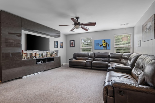 1301 Drury Ln, Mount Juliet, TN 37122 - carpeted living area with a ceiling fan