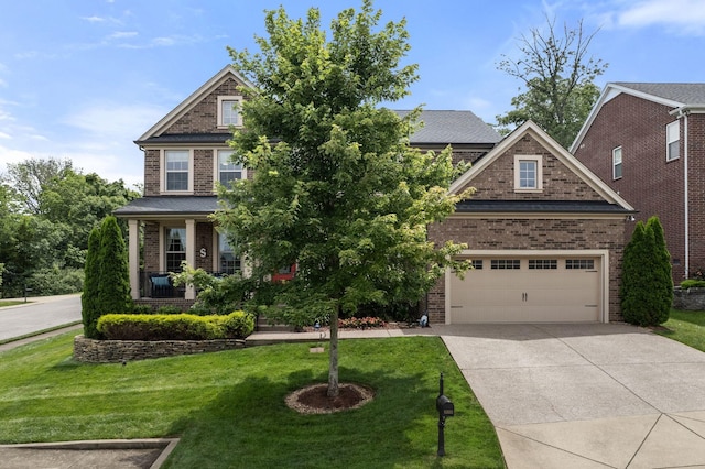 1301 Drury Ln, Mount Juliet, TN 37122 - view of front of house with driveway, brick siding, a garage, and a front yard