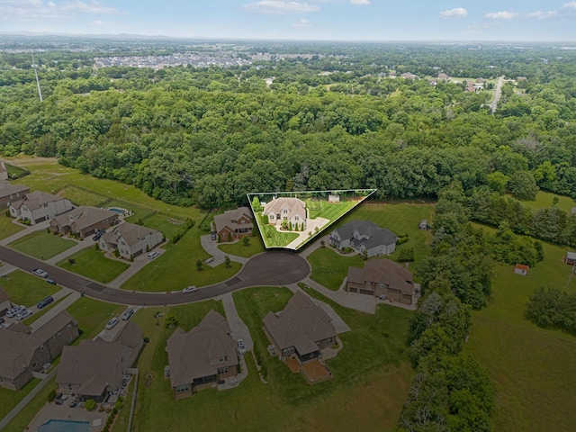 624 Twin View Dr, Murfreesboro, TN 37128 - aerial view of residential area featuring a forest