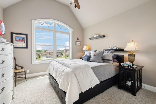 624 Twin View Dr, Murfreesboro, TN 37128 - bedroom with lofted ceiling, light carpet, and multiple windows