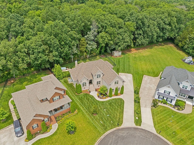 624 Twin View Dr, Murfreesboro, TN 37128 - aerial view of property and surrounding area featuring a forest
