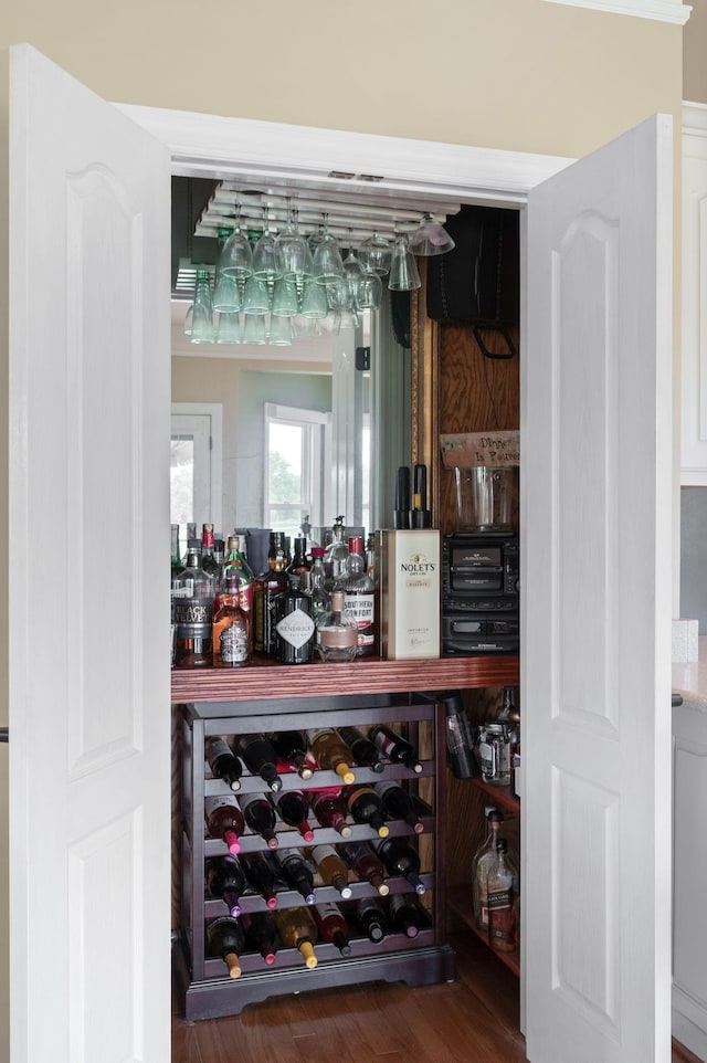 395 Glendower Pl, Franklin, TN 37064 - indoor dry bar with wood finished floors and beverage cooler