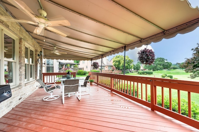 395 Glendower Pl, Franklin, TN 37064 - deck with a ceiling fan and outdoor dining space
