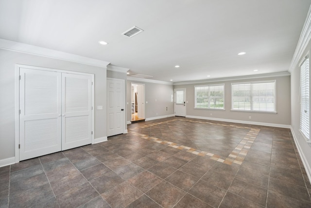 1061 Alford Rd, Murfreesboro, TN 37129 - unfurnished living room featuring ornamental molding and recessed lighting