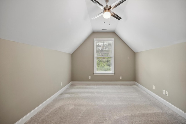 773 Curve St, Chattanooga, TN 37405 - additional living space with vaulted ceiling, ceiling fan, and light carpet