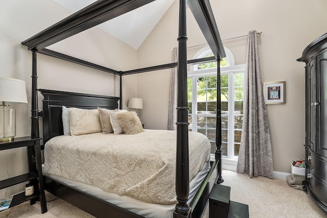 655 Lakeside Dr, Smithville, TN 37166 - carpeted bedroom featuring vaulted ceiling and baseboards