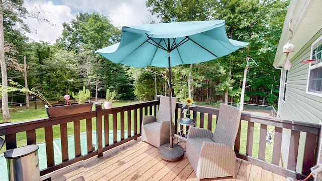 785 Grindstone Hollow Rd, Dickson, TN 37055 - deck with a lawn and view of scattered trees