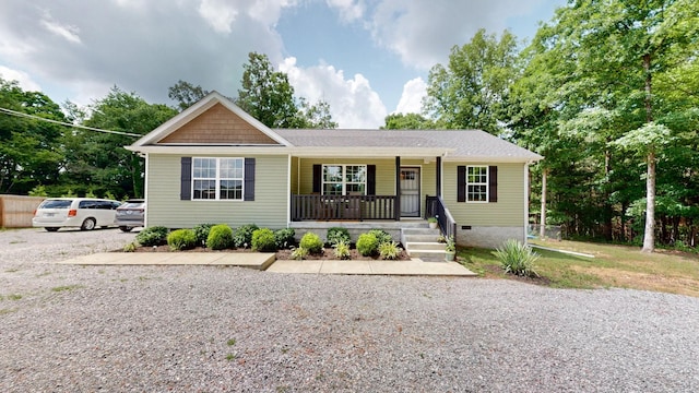 785 Grindstone Hollow Rd, Dickson, TN 37055 - view of front facade with covered porch, crawl space, and driveway