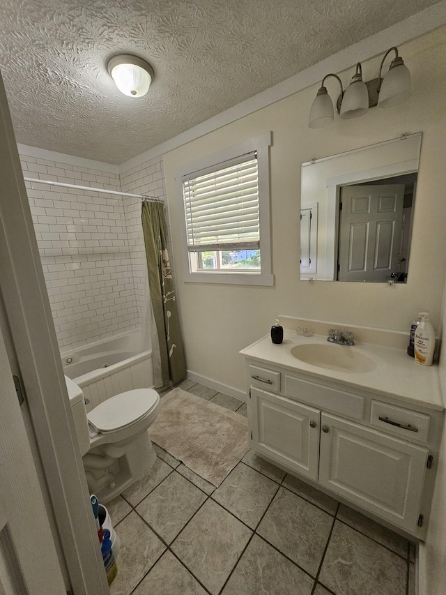 770 Jack Smith Rd, Dunlap, TN 37327 - full bath with tile patterned floors, vanity, a textured ceiling, and shower / bathtub combination with curtain