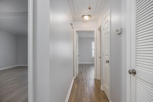 3332 Oak Trees Ct, Antioch, TN 37013 - corridor with attic access and wood finished floors