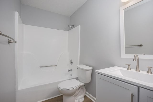 3332 Oak Trees Ct, Antioch, TN 37013 - bathroom with vanity, shower / bathtub combination, and wood finished floors