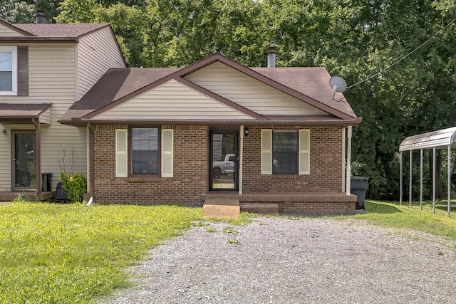 3332 Oak Trees Ct, Antioch, TN 37013 - bungalow featuring brick siding, a front yard, a porch, and a shingled roof