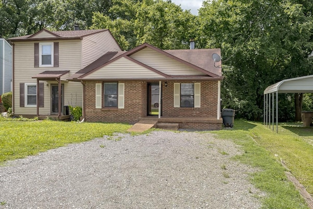 3332 Oak Trees Ct, Antioch, TN 37013 - view of front facade featuring a front lawn, brick siding, and a porch
