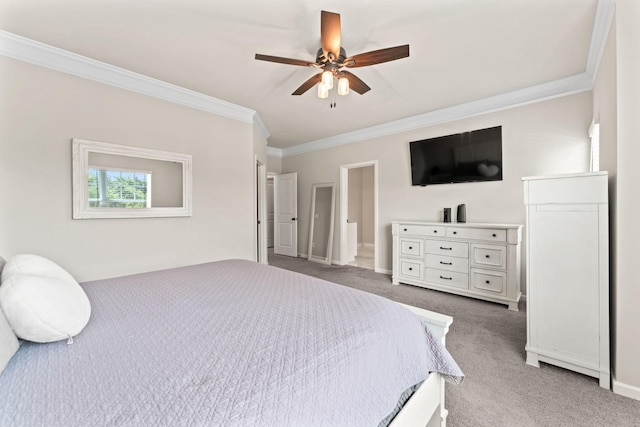 2529 Precast Dr, Columbia, TN 38401 - carpeted bedroom with crown molding and ceiling fan