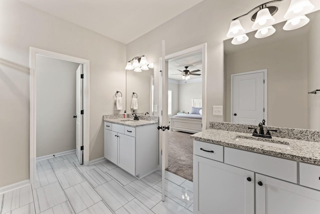 2529 Precast Dr, Columbia, TN 38401 - ensuite bathroom with a ceiling fan and two vanities