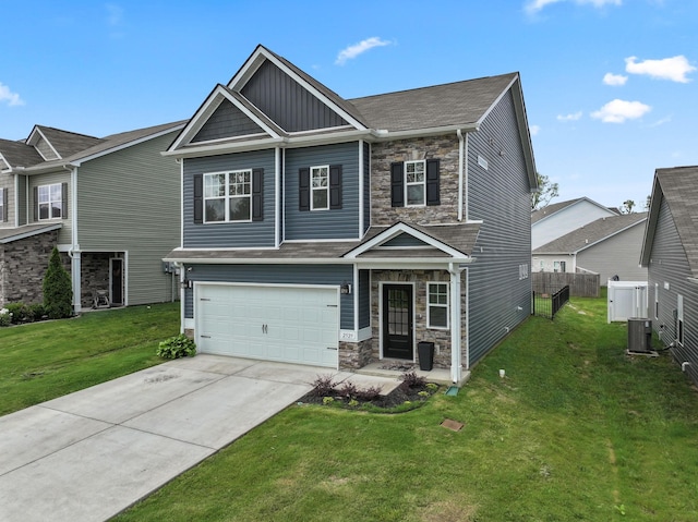 2529 Precast Dr, Columbia, TN 38401 - craftsman house with stone siding, board and batten siding, a garage, and concrete driveway