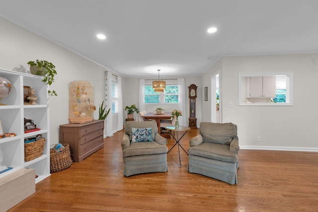106 Dellrose Dr, Nashville, TN 37214 - sitting room featuring ornamental molding, light wood finished floors, and recessed lighting