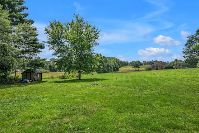 445 Old Pond Ln, Dickson, TN 37055 - view of green lawn featuring a shed and a view of countryside
