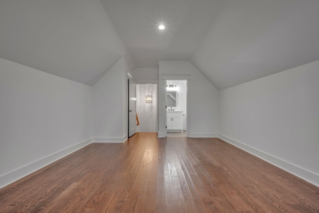 445 Old Pond Ln, Dickson, TN 37055 - additional living space with lofted ceiling and wood finished floors