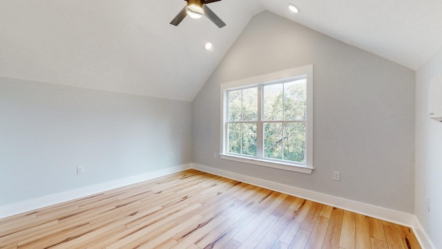 2346 Rhea Branch Rd, Ethridge, TN 38456 - additional living space featuring ceiling fan, wood finished floors, vaulted ceiling, and recessed lighting