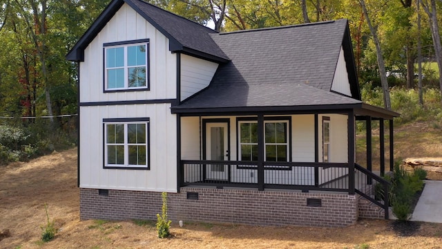 2346 Rhea Branch Rd, Ethridge, TN 38456 - view of front of property featuring roof with shingles, covered porch, and crawl space
