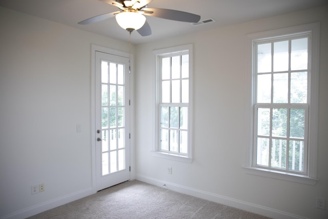 1023 Echelon Dr, Franklin, TN 37064 - entryway with ceiling fan and light carpet