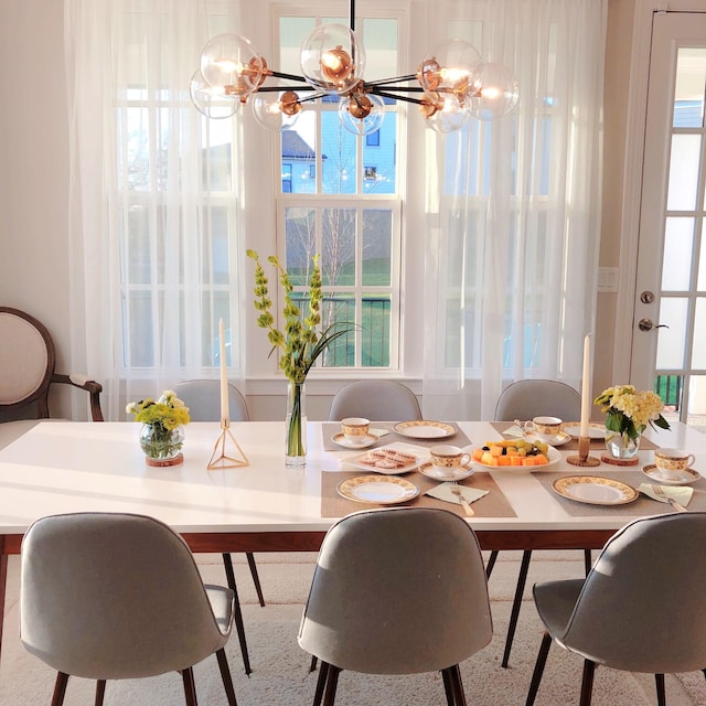 1023 Echelon Dr, Franklin, TN 37064 - dining area featuring a chandelier