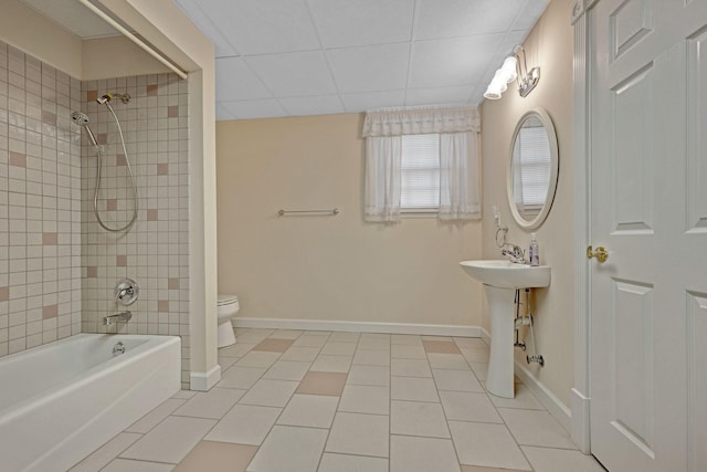 398 N Hummingbird Ln, Dickson, TN 37055 - full bathroom featuring tile patterned floors and washtub / shower combination