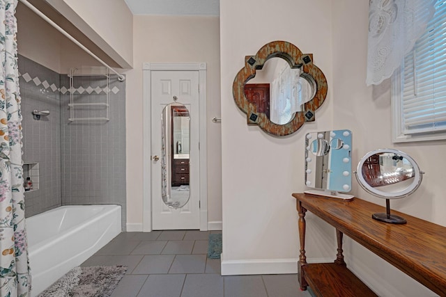 398 N Hummingbird Ln, Dickson, TN 37055 - bathroom with tile patterned floors and shower / bath combo