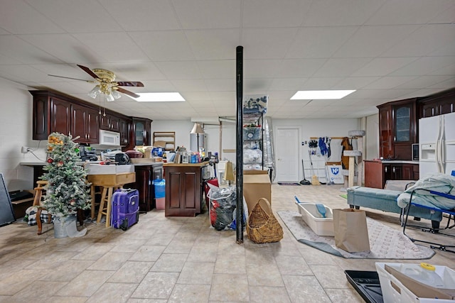398 N Hummingbird Ln, Dickson, TN 37055 - misc room with a ceiling fan and a drop ceiling