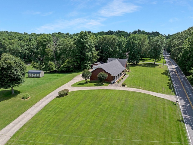 398 N Hummingbird Ln, Dickson, TN 37055 - view from above of property with a heavily wooded area